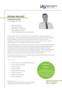 ROWAN WALLACE MANAGING PARTNER B. FIN ADMN, CA, FTIA   