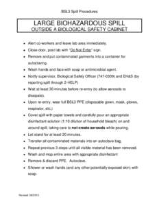 Biohazardous Spill Procedures