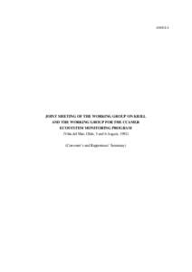ANNEX 8  JOINT MEETING OF THE WORKING GROUP ON KRILL AND THE WORKING GROUP FOR THE CCAMLR ECOSYSTEM MONITORING PROGRAM (Viña del Mar, Chile, 5 and 6 August, 1992)