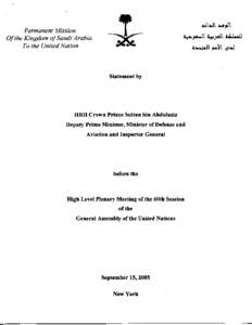 ^t^1t ^s^1t  Permanent Mission Of the Kingdom of Saudi Arabia To the United Nation