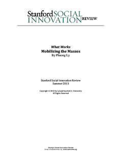 What Works  Mobilizing the Masses By Phuong Ly  Stanford Social Innovation Review