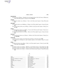 639  INDEX—DIGEST KINGSBURY. The election case of Fuller v. Kingsbury from the Dakota portion of the old Territory of Minnesota,