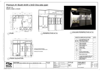 Premium A1 Booth 4mW x 3mD One side open OP-A1-12 4mW x 3mD x 3.5mH