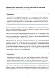 Europe / Euroregion Baltic / Interreg / Baltic Sea / Baltic Sea Region Programme / Cross-border region / Cross-border cooperation / Euroregion / Baltic region / European Union / Euroregions / Geography of Europe