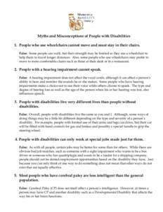 Myths and Misconceptions of People With Disabilities: