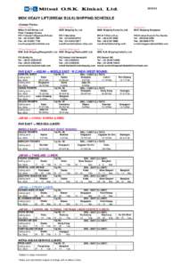 　　　　  MOK HEAVY LIFT(BREAK BULK) SHIPPING SCHEDULE <Contact Points>