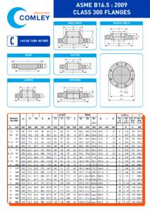 alexander  COMLEY ASME B16.5 : 2009 CLASS 300 FLANGES