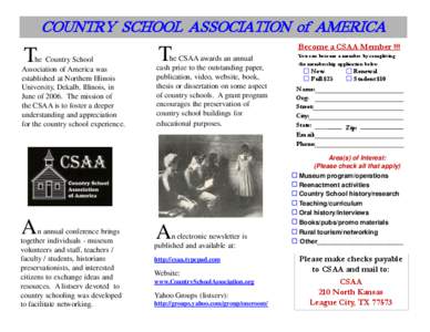 COUNTRY SCHOOL ASSOCIATION of AMERICA  T he Country School Association of America was