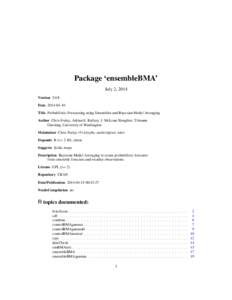 Statistics / Time / Monte Carlo methods / Ensemble forecasting / Probabilistic forecasting / Quantitative precipitation forecast / Forecasting / Statistical forecasting / Prediction / Weather prediction