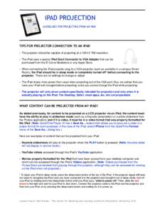 iPad Projection Guidelines