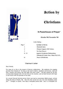 action by christians against ‘A Powerhouse of Prayer’ October’06/November’06