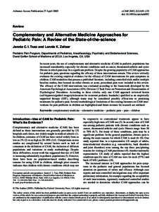 Advance Access Publication 27 AprileCAM 2005;–159 doi:ecam/neh092  Review