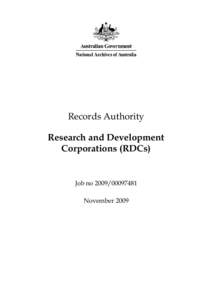 Records Authority - Research and Development Corporations (RDCs)