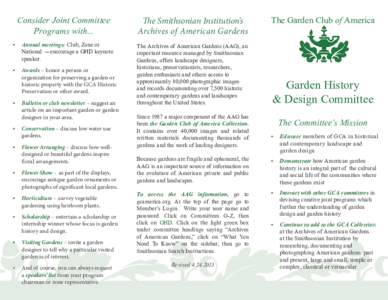 Environmental design / Geography / Community building / Community-based organizations / Urban agriculture / Archives of American Gardens / Garden / Community gardening / Landscape architecture / Landscape / Land management