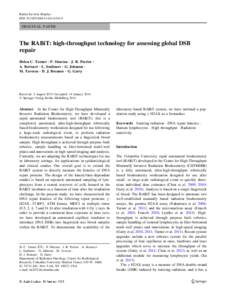 Radiat Environ Biophys DOI[removed]s00411[removed]ORIGINAL PAPER  The RABiT: high-throughput technology for assessing global DSB