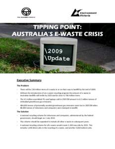     TIPPING POINT: AUSTRALIA’S E-WASTE CRISIS