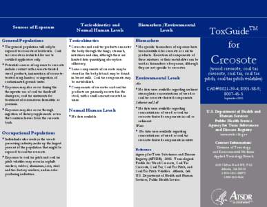   Sources of Exposure Toxicokinetics and Normal Human Levels