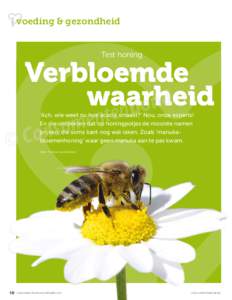 voeding & gezondheid  Test honing Verbloemde waarheid