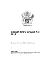 Queensland  Boonah Show Ground ActCurrent as at 18 March 1996—revised version