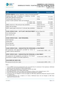 Common User Facility  COMMERCIAL AND FINANCIAL SCHEDULE OF RATES - FLOATING DOCK AND TRANSFER SYSTEM (1 JULY 2014 – 30 JUNE[removed]COM-012 (r05)