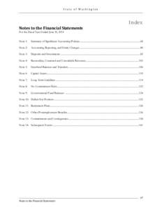 State of Washington  Notes to the Financial Statements Index