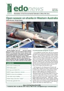 Vol 20 No 1  May 2014 Open season on sharks in Western Australia Patrick Pearlman, Principal Solicitor