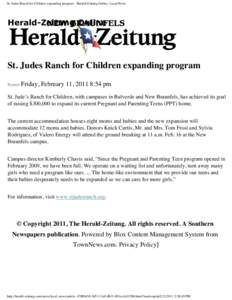 St. Judes Ranch for Children expanding program - Herald-Zeitung Online: Local News  Herald-Zeitung Online St. Judes Ranch for Children expanding program Posted: Friday,