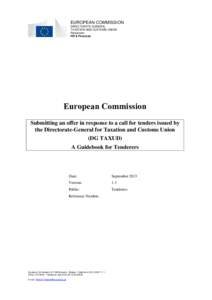 EUROPEAN COMMISSION DIRECTORATE-GENERAL TAXATION AND CUSTOMS UNION Resources HR & Finances