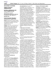 [removed]Federal Register / Vol. 77, No[removed]Friday, March 2, [removed]Rules and Regulations DEPARTMENT OF DEFENSE GENERAL SERVICES