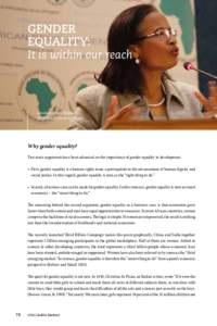 Gender Equality: It is within our reach Geraldine Fraser-Moleketi, AfDB Special Envoy on Gender