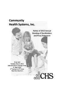 Community Health Systems, Inc. Noce of 2013 Annual Meeng of Stockholders and Proxy Statement