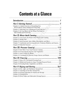 Contents at a Glance Introduction ................................................................ 1 AL  Part I: Getting Started ................................................. 7