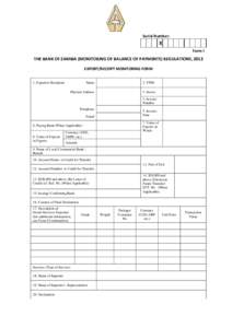 Serial Number:  X Form I  THE BANK OF ZAMBIA (MONITORING OF BALANCE OF PAYMENTS) REGULATIONS, 2013