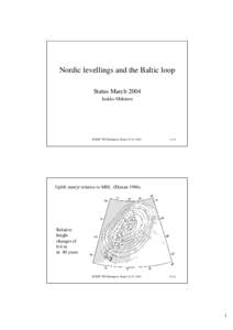 Nordic levellings and the Baltic loop Status March 2004 Jaakko Mäkinen EUREF TWG Budapest, March 22-23, 2004
