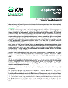 Application Note Dry Ingredient Mix Plant Upgrades Inventory