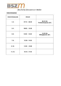 Berufliches Schulzentrum Meißen Unterrichtszeiten Unterrichtsstunde