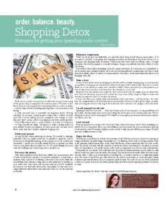 order. balance. beauty.  Shopping Detox Strategies for getting your spending under control