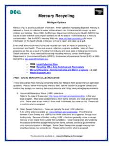 Mercury Recycling factsheet