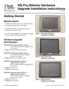 HQ Pro-Stitcher Hardware Upgrade Installation InstructionsGetting Started Monitor Styles