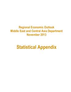 Regional Economic Outlook Middle East and Central Asia Department November 2013 Statistical Appendix