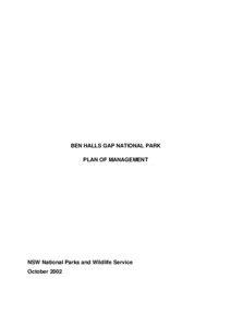 Ben Halls Gap National Park plan of management (PDF - 135KB)