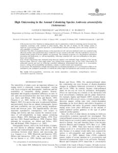 Annals of Botany 101: 1303– 1309, 2008 doi:aob/mcn039, available online at www.aob.oxfordjournals.org High Outcrossing in the Annual Colonizing Species Ambrosia artemisiifolia (Asteraceae) J A N N I C E FR I E 