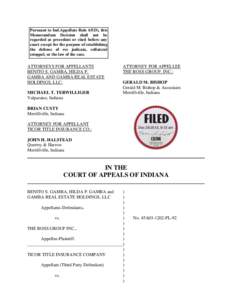 Pursuant to Ind.Appellate Rule 65(D), this Memorandum Decision shall not be regarded as precedent or cited before any court except for the purpose of establishing the defense of res judicata, collateral estoppel, or the 