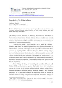 Journal on Ethnopolitics and Minority Issues in Europe Vol 13, No 4, 2014, Copyright © ECMI 2014 This article is located at: http://www.ecmi.de/fileadmin/downloads/publications/JEMIE/2014/Racles