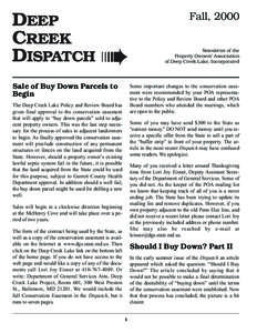 DEEP CREEK DISPATCH Fall, 2000