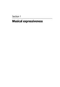 Section 1  Musical expressiveness Chapter 1