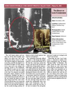 OURCURIOUSWORLD.COM GHOST PHOTO COLLECTION - Photo NoThe Ghost of Lord Combermere SPECIFICATIONS: Date: December, 1891