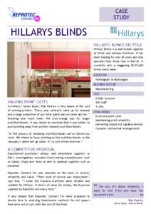 CASE STUDY HILLARYS BLINDS HILLARYS BLINDS FACTFILE Hillarys Blinds is a well-known supplier