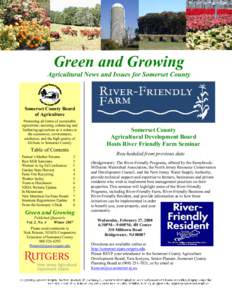 Franklin Township /  Somerset County /  New Jersey / Hutcheson Memorial Forest / School of Environmental and Biological Sciences / Farmworker / Ministry of Agriculture /  Fisheries and Food / Organic farming / New Jersey / Agriculture / Rutgers University