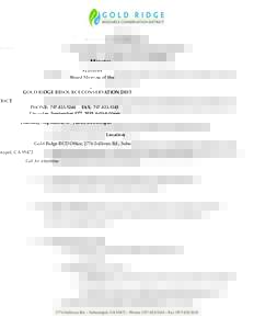 Minutes   Board  Meeting  of  the GOLD  RIDGE  RESOURCE  CONSERVATION  DISTRICT PHONE:              FAX:    Thursday,  September  17th,  2015,  6:00-­‐‑8:00pm Location: 